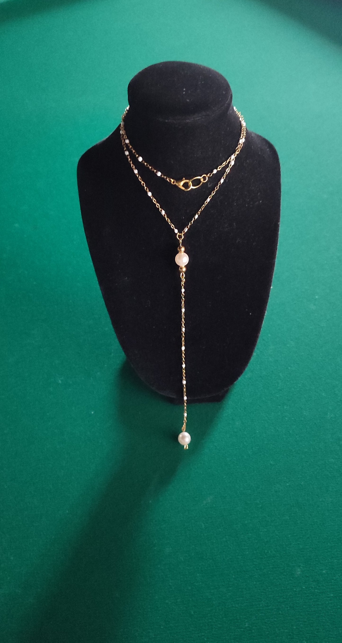 Collier en Y perles d'eau douce