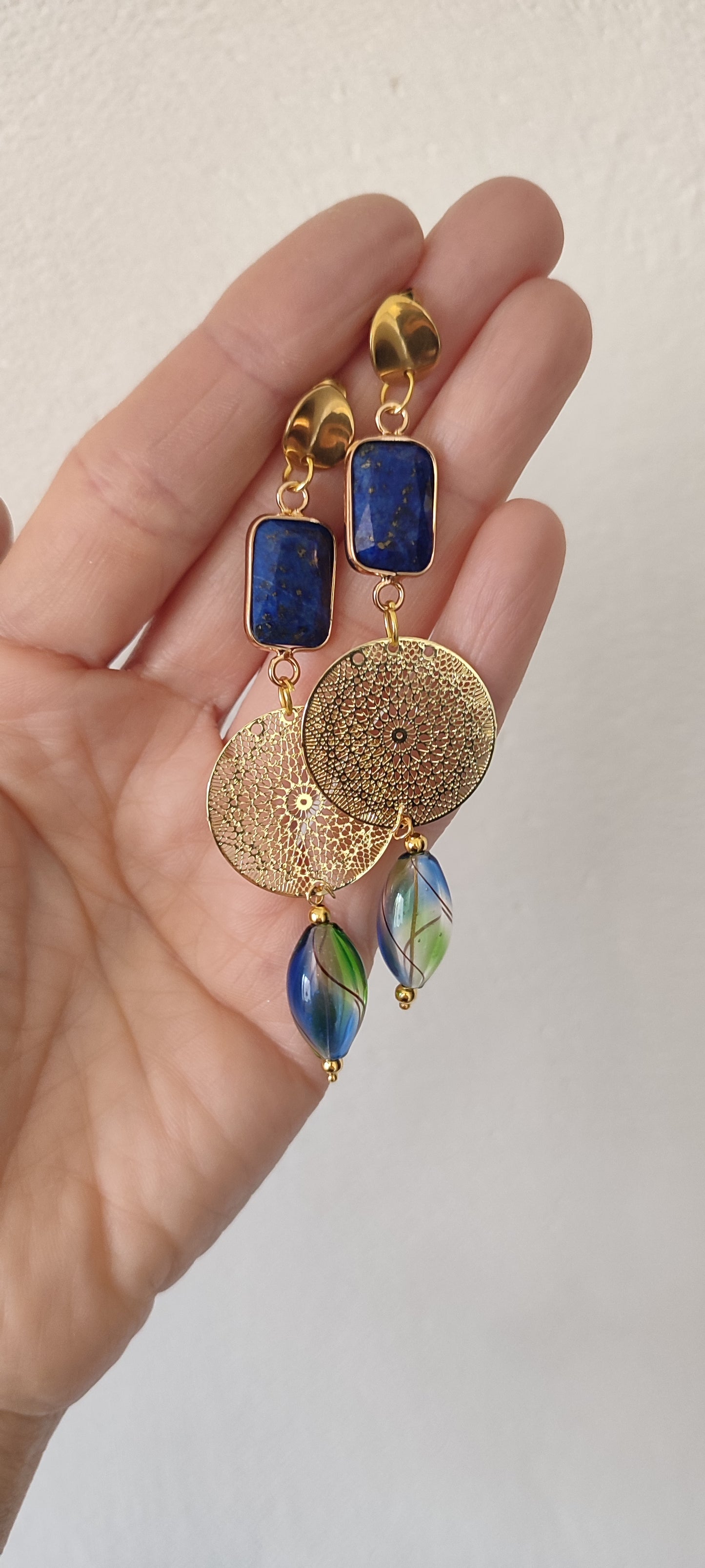 Boucles d'oreilles lagon bleu