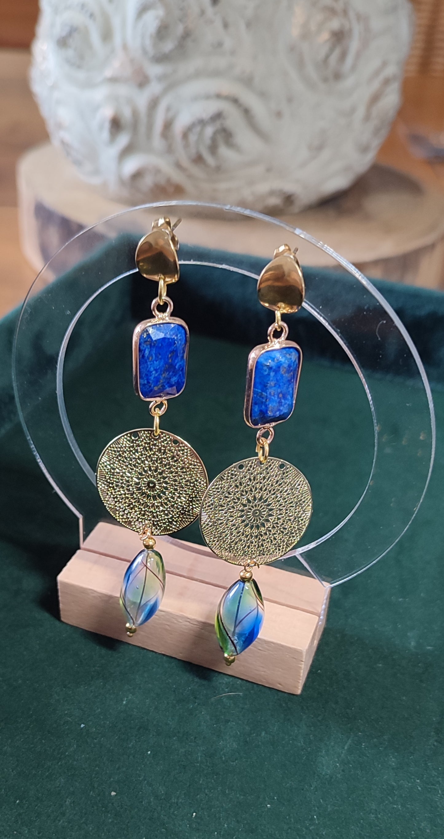 Boucles d'oreilles lagon bleu