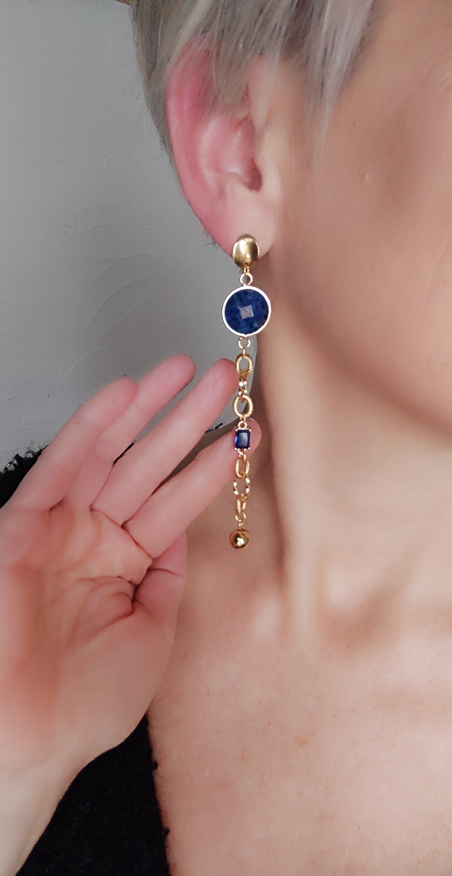 Boucles d'oreilles royales Lapis lazulis