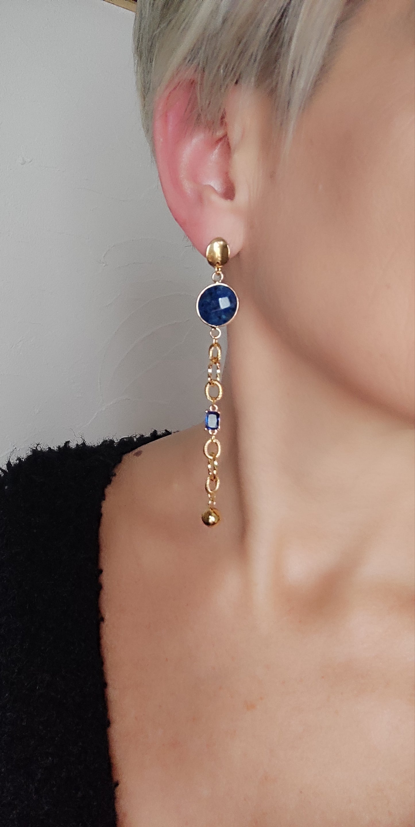 Boucles d'oreilles royales Lapis lazulis